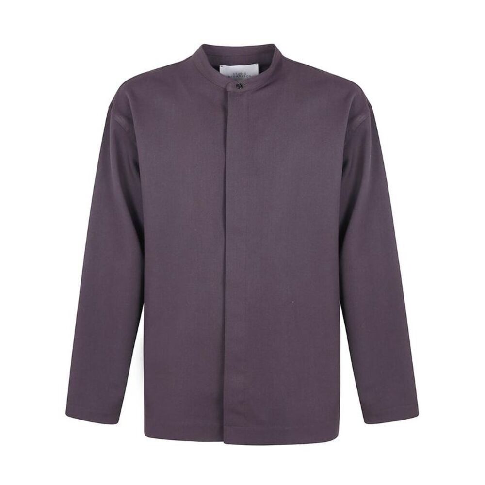 STUDIO NICHOLSON Band Collar Shirt Men BROWN Shirts